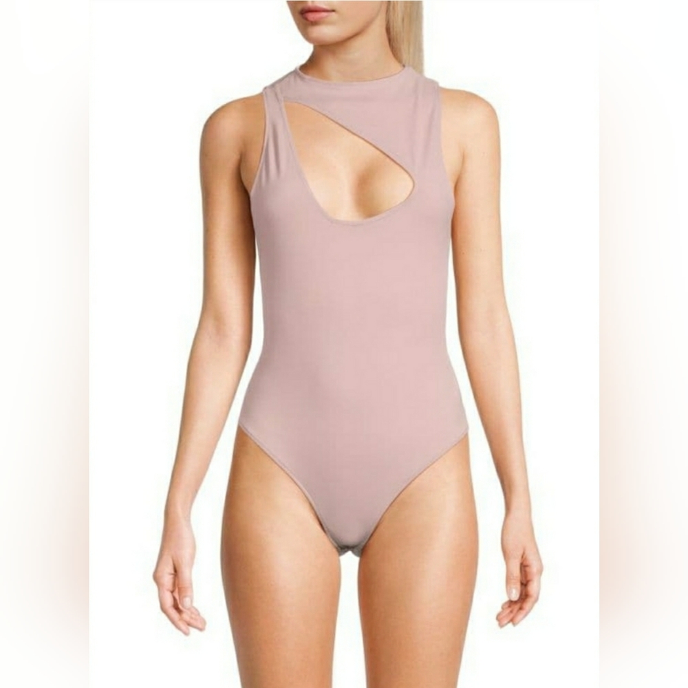Free People Keep Coral Mist it Going Cutout Bodysuit